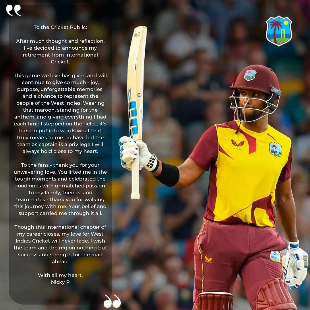 Nicholas Pooran Retirement